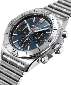 Alternative view of Breitling Chronomat 42 AB0134101C1A1 Automatic 42mm Unisex Replica Watch - Blue Dial, Steel Case