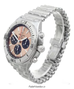 Alternative view of Breitling Chronomat 42 AB0134101K1A1 Automatic 42mm Unisex Replica Watch - Red Dial, Steel Case