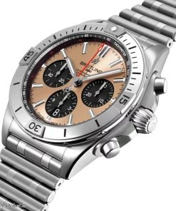 Alternative view of Breitling Chronomat 42 AB0134101K1A1 Automatic 42mm Unisex Replica Watch - Red Dial, Steel Case