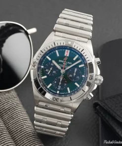 Breitling Chronomat 42 AB0134101L1A1 Automatic 42mm Unisex Replica Watch - Green Dial, Steel Case