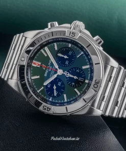 Alternative view of Breitling Chronomat 42 AB01343A1L1A1 Automatic 42mm Unisex Replica Watch - Green Dial, Steel Case