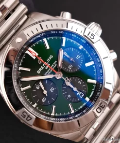 Breitling Chronomat 42 AB01343A1L1A1 Automatic 42mm Unisex Replica Watch - Green Dial, Steel Case