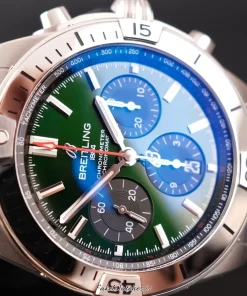 Alternative view of Breitling Chronomat 42 AB01343A1L1A1 Automatic 42mm Unisex Replica Watch - Green Dial, Steel Case