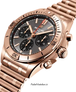 Alternative view of Breitling Chronomat 42 RB0134101B1R1 Automatic 42mm Unisex Replica Watch - Grey Dial, Red Gold Case