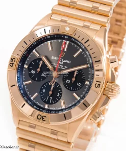 Breitling Chronomat 42 RB0134101B1R1 Automatic 42mm Unisex Replica Watch - Grey Dial, Red Gold Case