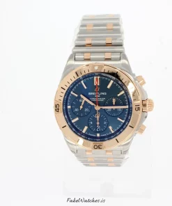 Breitling Chronomat 42 UB0134101C1U1 Automatic 42mm Unisex Replica Watch - Blue Dial, Gold/Steel Case