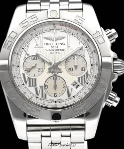 Breitling Chronomat 44 AB0110 Automatic 44mm Unisex Replica Watch - Silver Dial, Steel Case