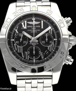 Breitling Chronomat 44 AB0110 Automatic 44mm Unisex Replica Watch - Black Dial, Steel Case
