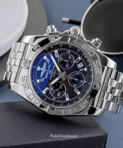 Alternative view of Breitling Chronomat 44 AB0110 Automatic 44mm Unisex Replica Watch - Black Dial, Steel Case