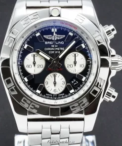 Breitling Chronomat 44 AB0110 Automatic 44mm Unisex Replica Watch - Black Dial, Steel Case
