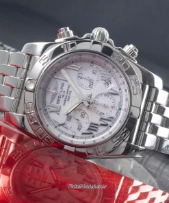 Alternative view of Breitling Chronomat 44 AB0110 Automatic 44mm Unisex Replica Watch - White Dial, Steel Case