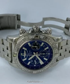 Alternative view of Breitling Chronomat 44 AB0110 Automatic 44mm Unisex Replica Watch - Black Dial, Steel Case
