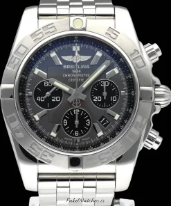 Breitling Chronomat 44 AB0110 Automatic 44mm Unisex Replica Watch - Grey Dial, Steel Case