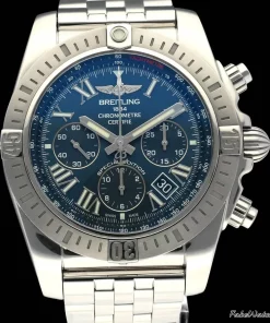 Breitling Chronomat 44 AB0115 Automatic 44mm Unisex Replica Watch - Black Dial, Steel Case