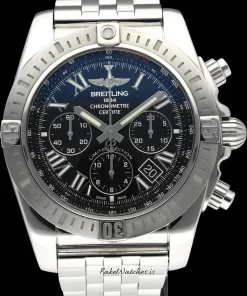 Breitling Chronomat 44 AB0115 Automatic 44mm Unisex Replica Watch - Black Dial, Steel Case
