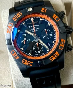 Breitling Chronomat 44 Blacksteel MB01109L.BD48.153S Automatic 44mm Unisex Replica Watch - Black Dial, Steel Case