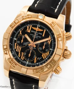Breitling Chronomat 44 HB01107312 Automatic 44mm Unisex Replica Watch - Black Dial, Rose Gold Case