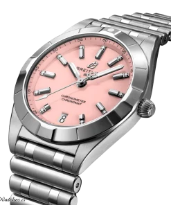Alternative view of Breitling Chronomat A77310101K1A1 Quartz 32mm Female Replica Watch - Pink Dial, Steel Case
