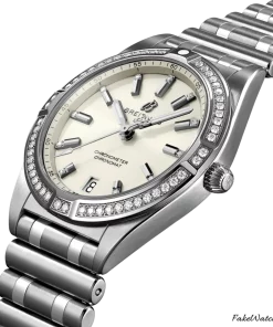 Alternative view of Breitling Chronomat A77310591A1A1 Quartz 32mm Female Replica Watch - White Dial, Steel Case
