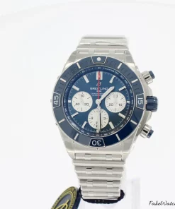 Breitling Chronomat AB0136161C1A1 Automatic 44mm Unisex Replica Watch - Blue Dial, Steel Case