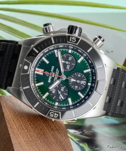 Alternative view of Breitling Chronomat AB0136251L1S1 Automatic 44mm Unisex Replica Watch - Green Dial, Steel Case