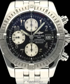 Breitling Chronomat Evolution A13356 Automatic 44mm Unisex Replica Watch - Black Dial, Steel Case
