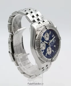 Alternative view of Breitling Chronomat Evolution A13356 Automatic 44mm Unisex Replica Watch - Blue Dial, Steel Case