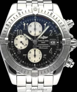Breitling Chronomat Evolution A13356 Automatic 44mm Unisex Replica Watch - Black Dial, Steel Case