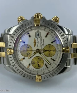 Breitling Chronomat Evolution B1335611/A571 Automatic 44mm Unisex Replica Watch - White Dial, Gold/Steel Case
