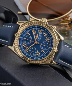 Alternative view of Breitling Chronomat K13047 Automatic 39mm Unisex Replica Watch - Blue Dial, Yellow Gold Case