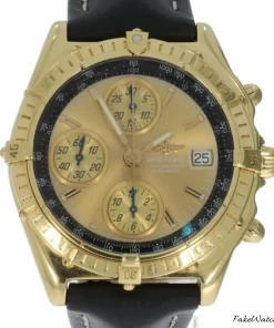 Breitling Chronomat K13048 Automatic 39mm Unisex Replica Watch - Black Dial, Yellow Gold Case