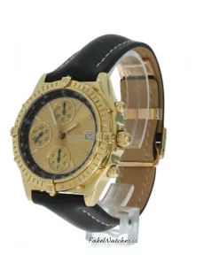 Alternative view of Breitling Chronomat K13048 Automatic 39mm Unisex Replica Watch - Black Dial, Yellow Gold Case