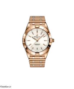 Breitling Chronomat R77310101A1R1 Quartz 32mm Female Replica Watch - White Dial, Red Gold Case