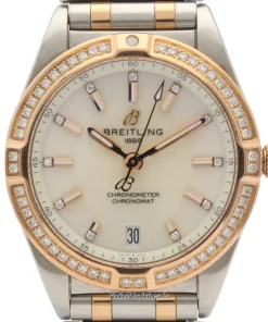 Breitling Chronomat U77310591A1U1 Quartz 32mm Female Replica Watch - White Dial, Gold/Steel Case