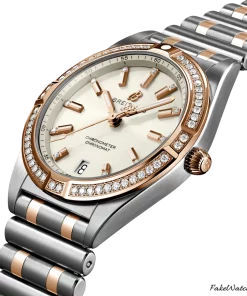 Alternative view of Breitling Chronomat U77310591A1U1 Quartz 32mm Female Replica Watch - White Dial, Steel Case