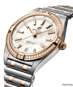 Alternative view of Breitling Chronomat U77310591A2U1 Quartz 32mm Female Replica Watch - White Dial, Steel Case