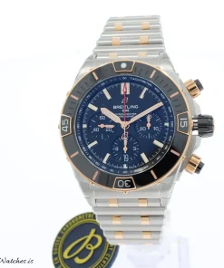 Breitling Chronomat UB0136251B1U1 Automatic 44mm Unisex Replica Watch - Black Dial, Gold/Steel Case