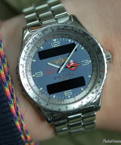 Breitling Chronospace A56012 Quartz 42mm Unisex Replica Watch - Blue Dial, Steel Case
