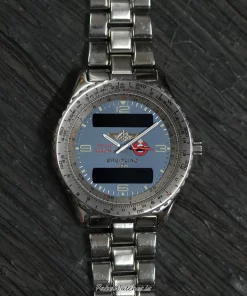 Alternative view of Breitling Chronospace A56012 Quartz 42mm Unisex Replica Watch - Blue Dial, Steel Case