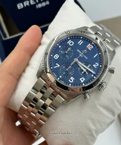 Alternative view of Breitling Classic AVI A233801A1C1A1 Automatic 42mm Unisex Replica Watch - Blue Dial, Steel Case