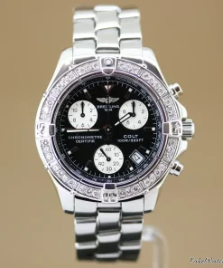 Breitling Colt Chronograph A73350 Quartz 38mm Unisex Replica Watch - Black Dial, Steel Case