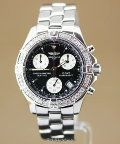 Alternative view of Breitling Colt Chronograph A73350 Quartz 38mm Unisex Replica Watch - Black Dial, Steel Case