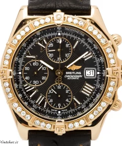 Breitling Crosswind Racing K13055 Automatic 43mm Unisex Replica Watch - Black Dial, Yellow Gold Case