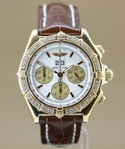 Breitling Crosswind Special K44355 Automatic 44mm Male Replica Watch - White Dial, Yellow Gold Case
