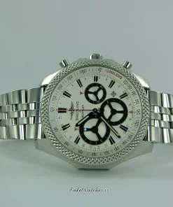Breitling Bentley - Automatic 49mm Unisex Replica Watch - White Dial, Steel Case