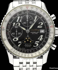 Breitling Montbrillant A43030 Automatic 41mm Unisex Replica Watch - Black Dial, Steel Case
