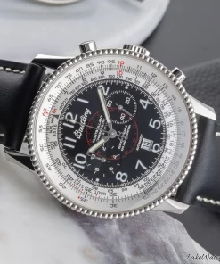Alternative view of Breitling Montbrillant J35330 Manual winding 42mm Male Replica Watch - Black Dial, White Gold Case