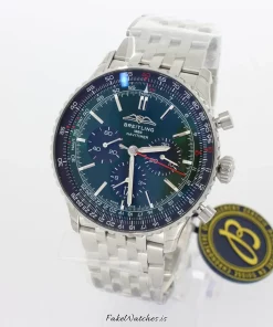 Alternative view of Breitling Navitimer 01 (46mm) AB0137241L1A1 Automatic 46mm Unisex Replica Watch - Green Dial, Steel Case