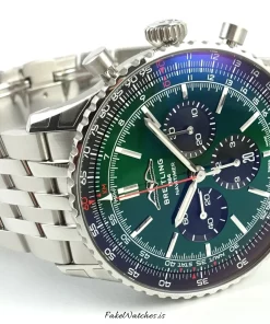 Alternative view of Breitling Navitimer 01 (46mm) AB0137241L1A1 Automatic 46mm Male Replica Watch - Green Dial, Steel Case