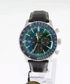 Breitling Navitimer 01 (46mm) AB0137241L1P1 Automatic 46mm Unisex Replica Watch - Green Dial, Steel Case